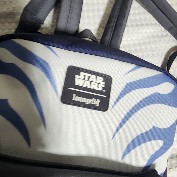 STAR WARS LOUNGEFLY EUC THE MANDALORIAN COSPLAY NYLON SMALL BACKPACK BAG - Picture 2 of 6